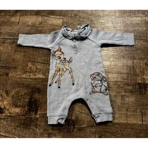 Disney Baby Blue Bambi Thumper Romper Jumpsuit‎ Creeper 3-6M